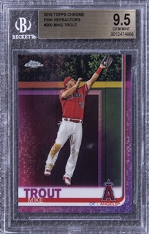 2019 Topps Chrome Pink Refractor #200 Mike Trout - BGS GEM MINT 9.5
